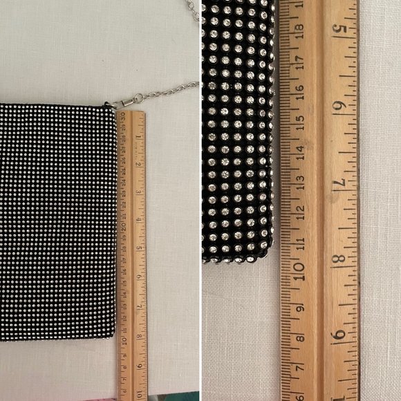 Rhinestone encrusted mini bag with removable crossbody chain strap, 5" x 8" - Picture 11 of 13